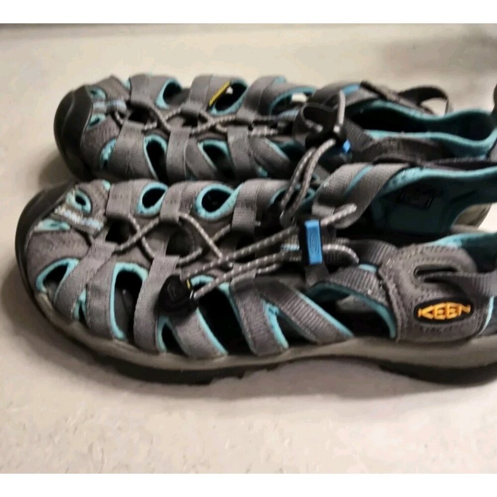 KEEN Whisper Women’s Closed Toe Sandals – Gray & Teal – Size 6.5 - Picture 2 of 4